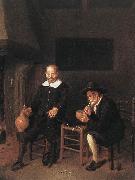 BREKELENKAM, Quiringh van Interior with Two Men by the Fireside f oil